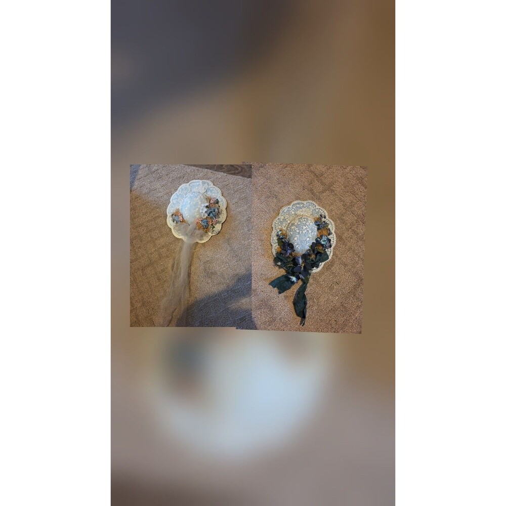 Vintage Decorative Lace Wall Hats - Set of 2